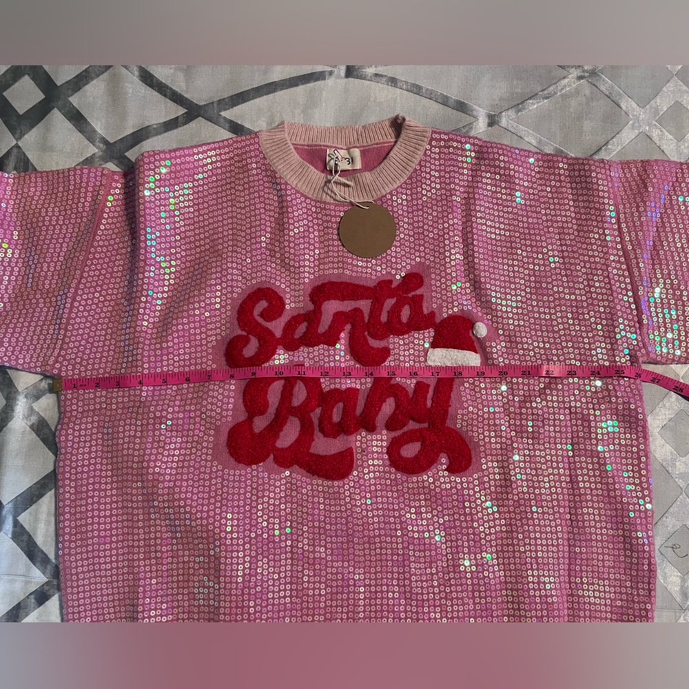 BIBI Santa Baby Sequin Sweater NEW XL - Picture 8 of 10